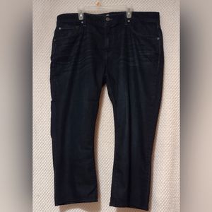 7 For All Mankind Straight Jeans Mens Size 38 Color Blue Distressed Logo Denim